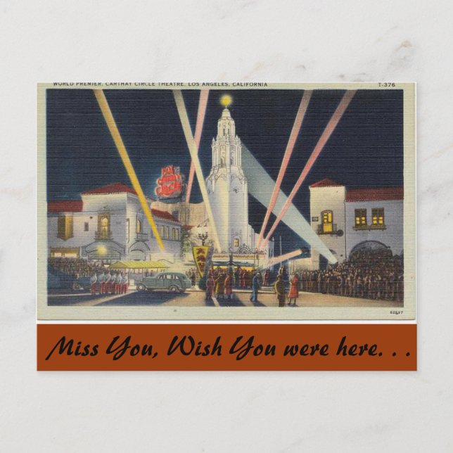 California, World Premier, Los Angeles Postcard (Front)