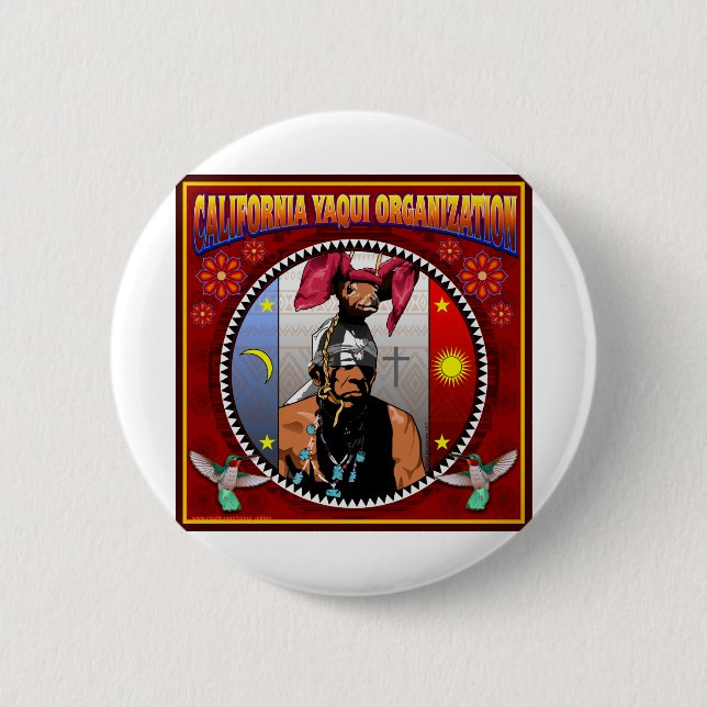 California Yaqui Organization logo 2 Inch Round Button (Front)