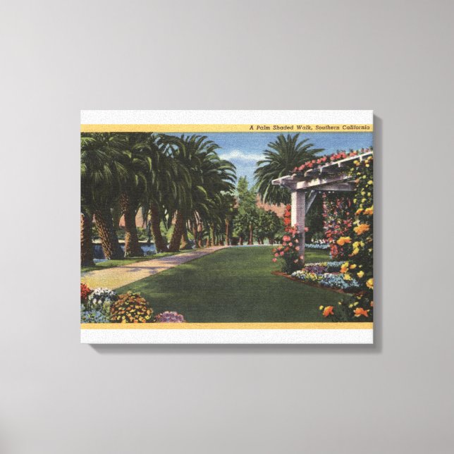 CaliforniaA Palm Shaded Walk Canvas Print (Front)