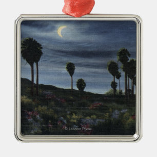 CaliforniaMoonlit View at Twenty-Nine Palms Metal Ornament