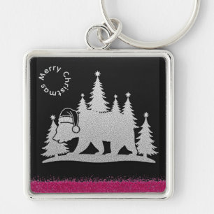 Californian Bear Christmas Keychain