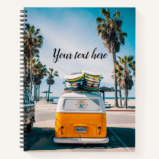 Californian Yellow Campervan Notebook (Front)