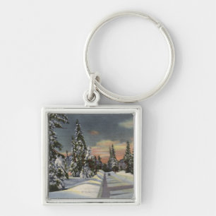 CaliforniaRim o' the World Highway in Winter Keychain