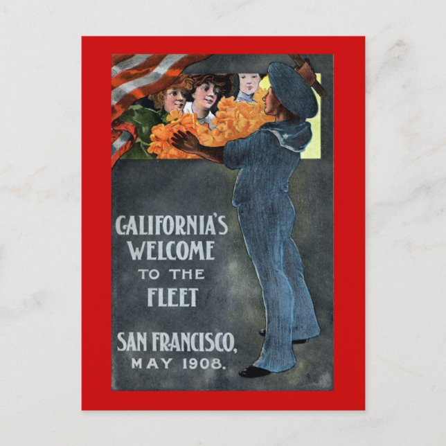 California's Welcome to the Fleet Postcard (Front)