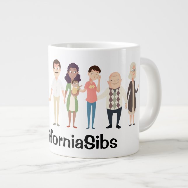 CaliforniaSibs jumbo mug (Front Right)