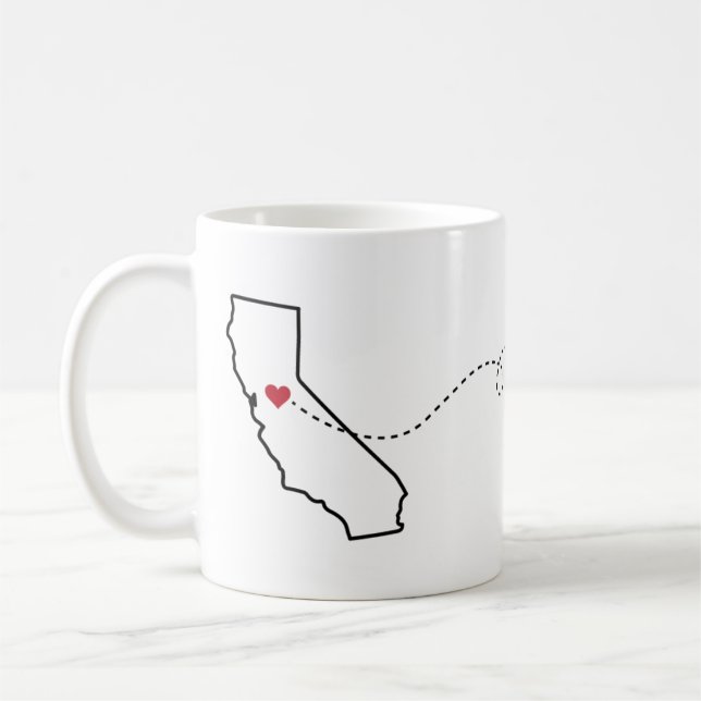 Californie à New York - Heart2Heart Coffee Mug (Gauche)