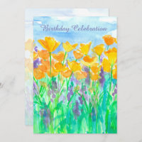 Californie Poppy Invitation de fête d'anniversaire