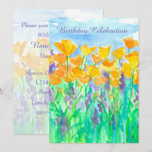 Californie Poppy Invitation de fête d'anniversaire