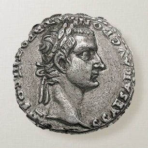 Caligula Roman Emperor 🏛️ Gaius Caesar Old Coin  Round Pillow