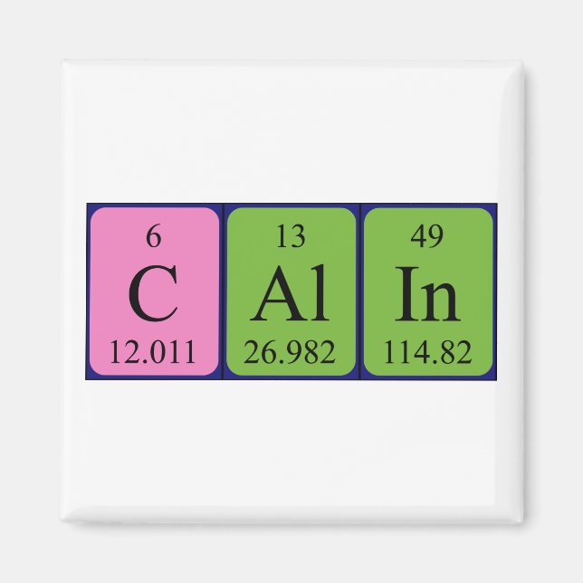 Calin periodic table name magnet (Front)