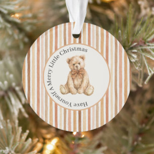 Calinours Noël rayures carmin chocolat au lait