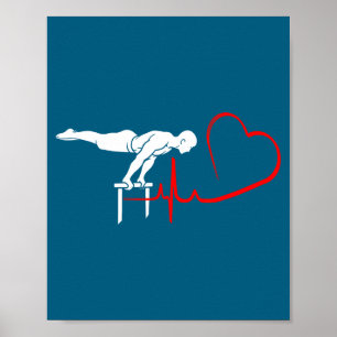 Calisthenics Planche Heartbeat Gymnast Fitness Hum Poster