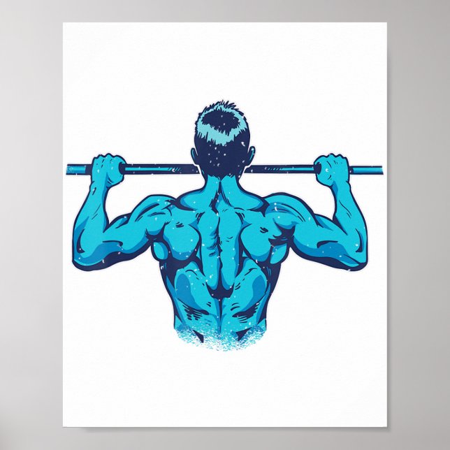 Calisthenics Pull-Up Workout Back Day Gym  Poster (Front)