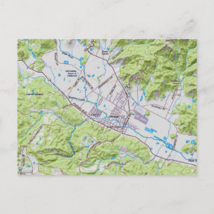 Calistoga California Map Postcard