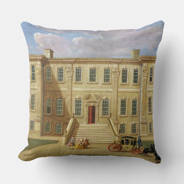 Calke Hall, Derbyshire, the Seat of Sir Henry Harp Throw Pillow (Front)