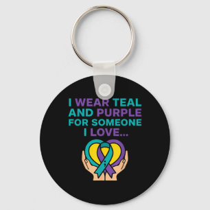 Call 988 - Wear Teal And Purple For Someone Love Keychain