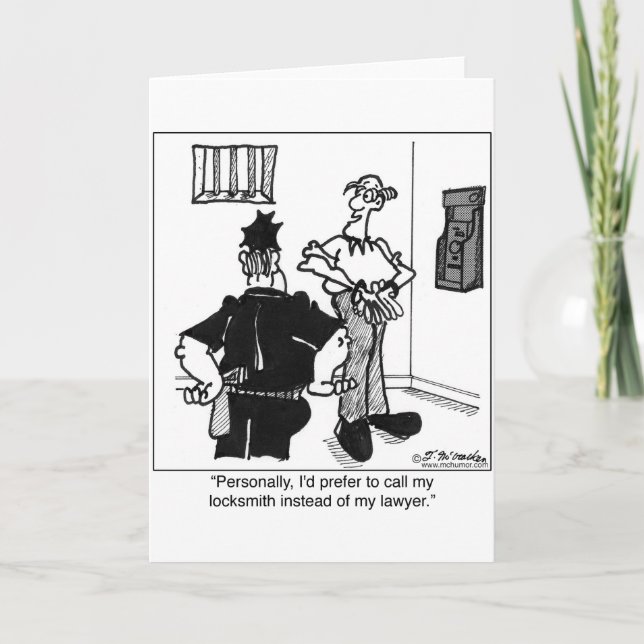 Call A Locksmith, Not a Lawyer Card (Front)