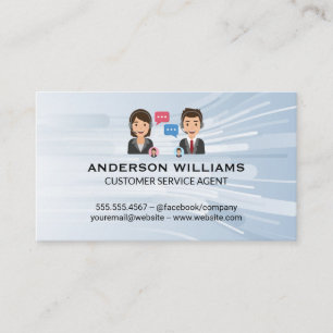 Call Centre Customer Support   People Chatting Business Card