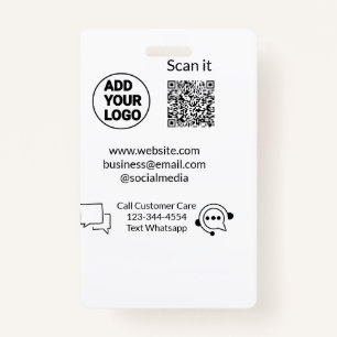 Call customer care text whatsapp Q R code business Badge