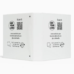 Call customer care text whatsapp Q R code business Binder