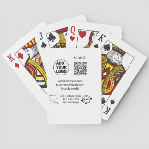 Call customer care text whatsapp Q R code business Playing Cards