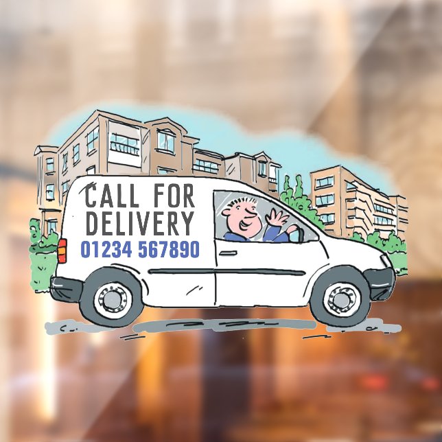 Call For Delivery with Phone Number Window Cling (Sheet 2)