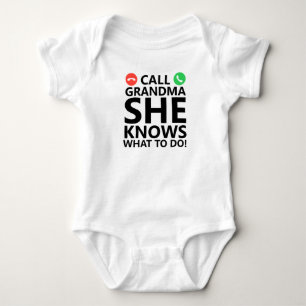 Call Grandma She Knows What To Do Baby Bodysuit