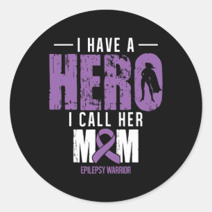 Call Her Mom- Epilepsy Awareness Gifts Support Rib Classic Round Sticker