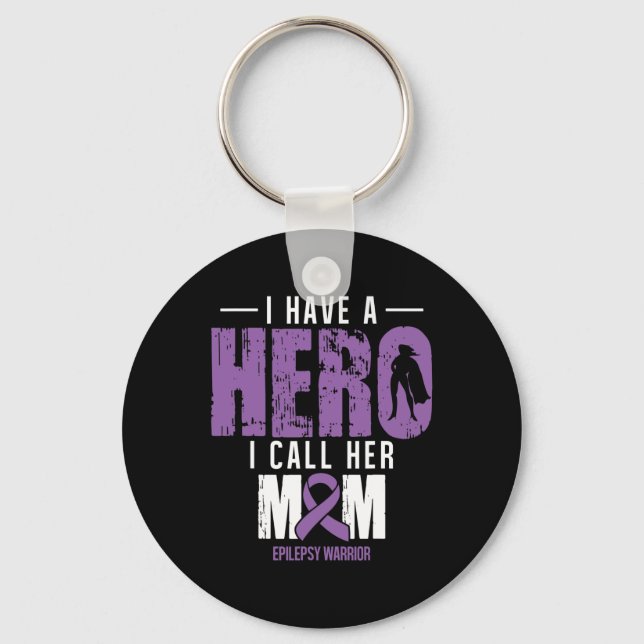 Call Her Mom- Epilepsy Awareness Gifts Support Rib Keychain (Front)
