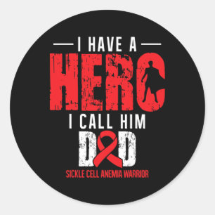 Call Him Dad- Sickle Cell Anemia Awareness Support Classic Round Sticker