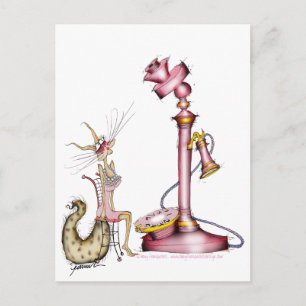 call me - a wonderful cat cartoon, tony fernandes postcard