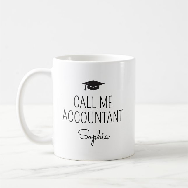 Call Me Accountant Personalized Name Coffee Mug (Left)