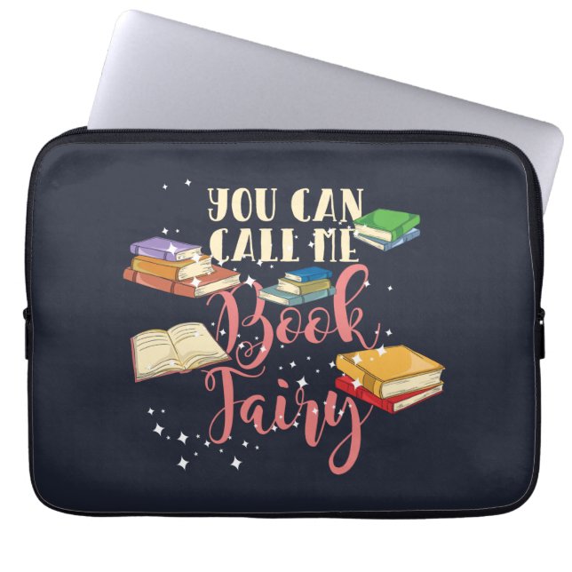 Call Me Book Fairy Avid Reader Laptop Sleeve (Front)