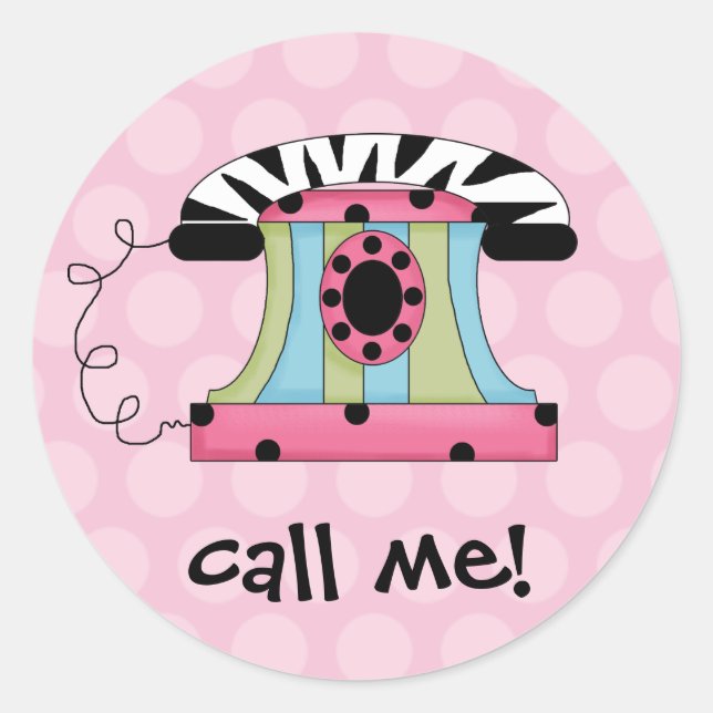 Call me! classic round sticker (Front)