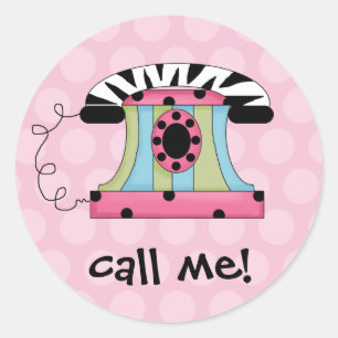 Call me! classic round sticker