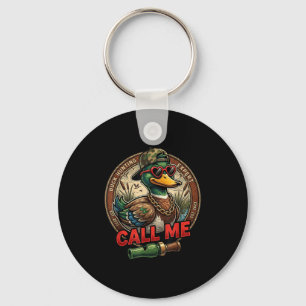 Call Me Duck Hunting Retro Valentine's Day Men Wom Keychain