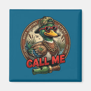 Call Me Duck Hunting Retro Valentine's Day Men Wom Magnet
