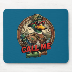Call Me Duck Hunting Retro Valentine's Day Men Wom Mouse Pad