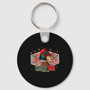 Call Me Duck Hunting Retro Valentines Day Men Wome Keychain
