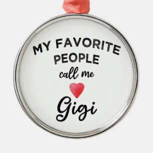 Call Me GIGI Modern Grandmother Trendy Nickname Metal Ornament