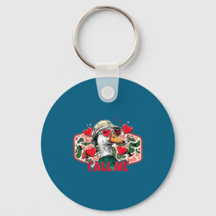 Call Me Mallard Duck Camo Hunting Hunter Valentine Keychain