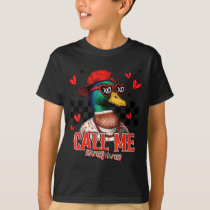 Call Me Mallard Duck Hunting Happy Valentine's Day T-Shirt