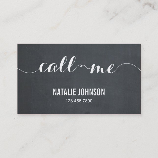 Call Me Modern Calling Card - Chalkboard (Front)