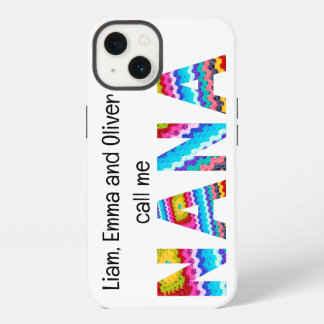Call Me Nana Crochet Letters Child Names iPhone 13 Case