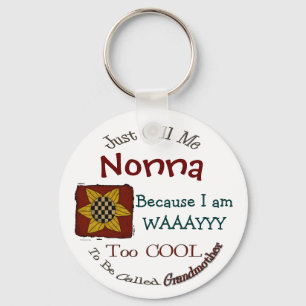 Call Me Nonna Cool Grandma Keychain Prim Sunflower