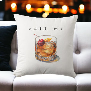 Call Me Old Fashioned Drink Throw Pillow