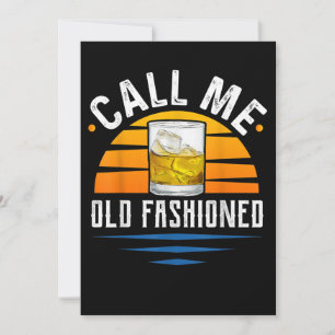 Call Me Old Fashioned Funny Whiskey Bourbon Thank You Card