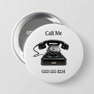 Call Me Old Fashioned Telephone Personalized Phone 3 Inch Round Button