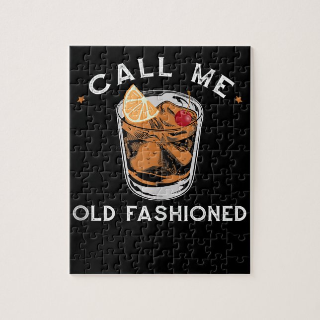 Call Me Old Fashioned Whiskey Drinking Cocktail Jigsaw Puzzle (Vertical)