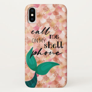 Call Me On My Shell Phone Mermaid Tail & Scales Case-Mate iPhone Case